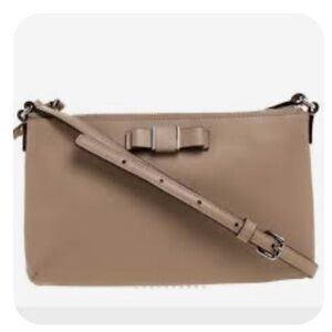 Coach Beige Leather Bow East West Crossbody Bag